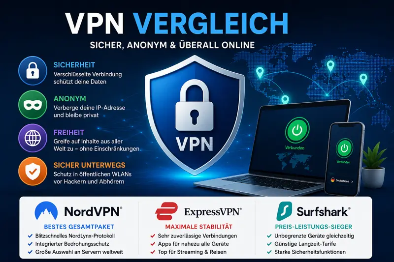VPN Vergleich: Die besten Anbieter für Schutz & Privatsphäre