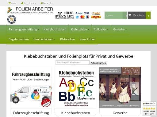 Arbeiter Folientechnik | Klebebuchstaben & Beschriftungen