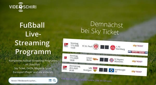 Videoschiri.de – Neue Fußball-Streaming-Plattform